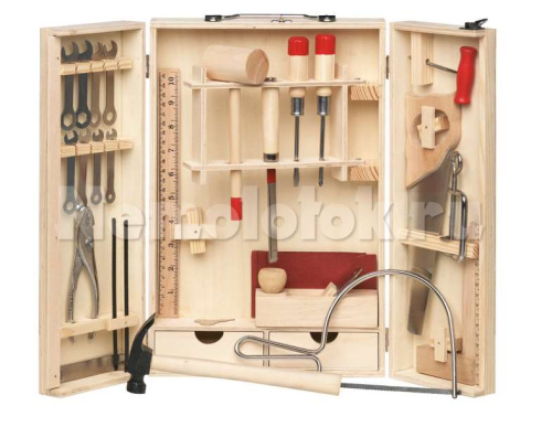 Набор инструментов для работы по дереву для начинающих в деревянном ящике Pebaro (462) фото 2