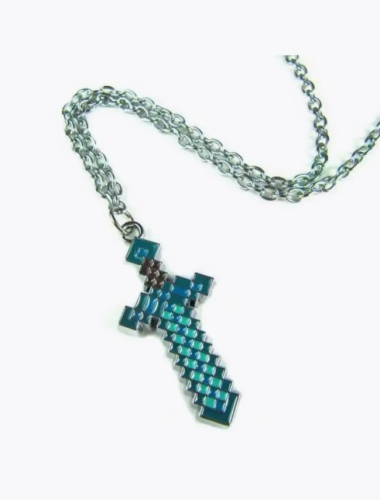 Кулон на цепочке Алмазный меч Майнкрафт (Minecraft)
