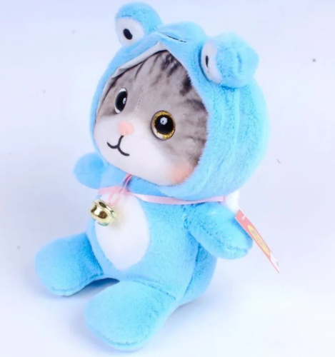 Мягкая игрушка Котенок в синей пижаме кигуруми 25 см Лалафанфан - Lalafanfan фото 3