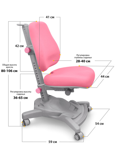 Комплект Winnipeg Multicolor PN (арт. BD 630 MG + PN + Y 418 KP)  - (стол+кресло) / столешница белый дуб, накладки розовые и серые фото 6