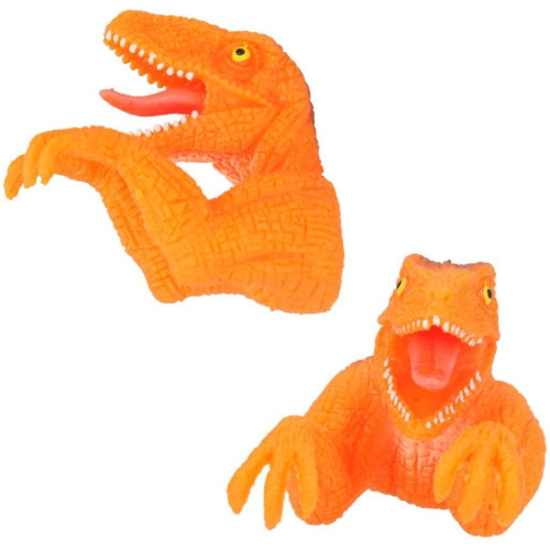 (оранжевый) Пальчиковая кукла-динозавр Dino World фото 4