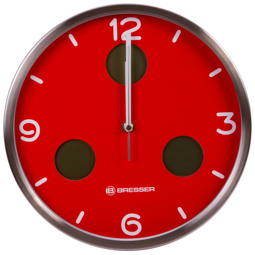 Часы настенные Bresser MyTime io NX Thermo/Hygro, 30 см, красные фото 8
