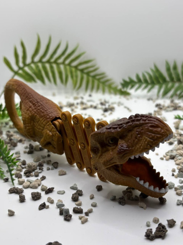 (синий/белый) Игрушка Хваталка Динозавр (телескопическая пружинная маневрирующая клипса) фото 4