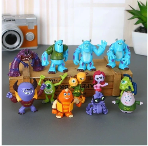 12 шт Набор фигурок Университет Монстров (корпорация монстров) Майк Вазовски Джеймс П.Салливан фото 2