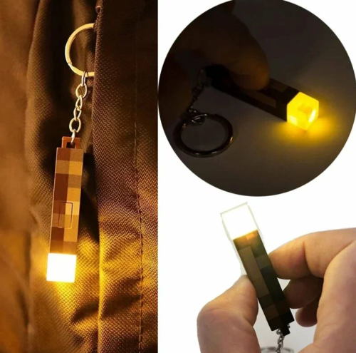 Брелок Майнкрафт Факел с подсветкой (Minecraft) фото 3