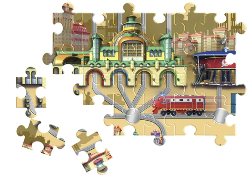 890301 Паровозик Chuggington Чаггингтон Уилсон с механической функцией и пазлом фото 4