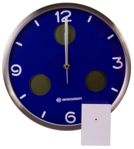 Часы настенные Bresser MyTime io NX Thermo/Hygro, 30 см, синие фото 10