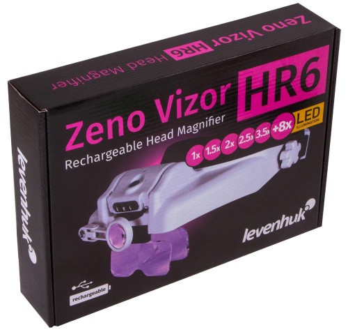 Лупа налобная с аккумулятором Levenhuk Zeno Vizor HR6 фото 10