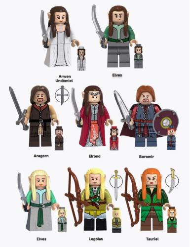 TV6403 Набор минифигурок Властелин колец 8шт (4.5см)