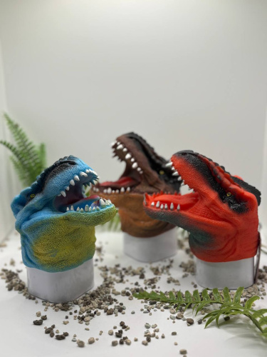 (красный) Игрушка на руку Динозавр / Игрушка перчатка фото 5
