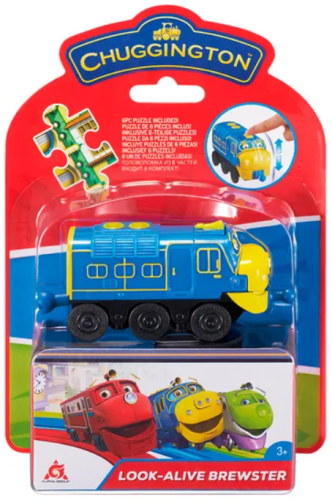 890302 Паровозик Chuggington Чаггингтон Брюстер с механической функцией и пазлом