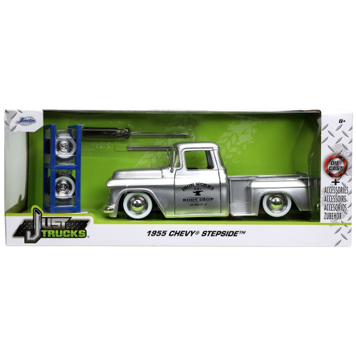 Машина (Пикап) Jada 1955 Chevy Stepside Pickup 1:24 с дополнительным комплектом колес фото 2