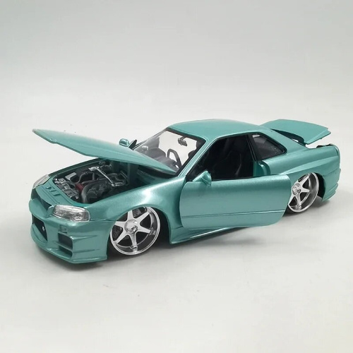 Машина Jada 1:24 Brian 2002 Nissan Skyline GT-R GTR R34 BNR34 (бирюзовый) фото 4