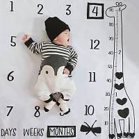 (Жираф) Фон для фотосъемки младенцев, детский игровой коврик с календарем, одеяла для заднего фона