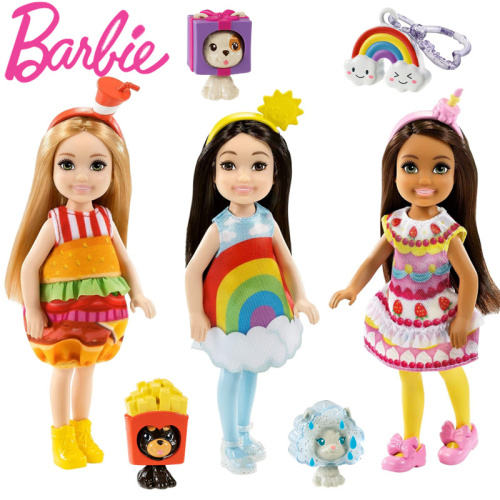 GHV69-3 Кукла Barbie Челси в тематическом костюме торт с питомцем фото 3