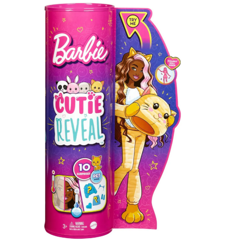 HHG18-3 Кукла Barbie Cutie Reveal Милашка-проявляшка Котёнок 29 см фото 8