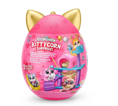 (розовый) Игрушка яйцо-сюрприз с мягкой игрушкой ZURU Rainbocorns Kittycorn "Киттикорн", 9259 фото 2