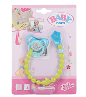 Соска для куклы Zapf Creation Baby born с цепочкой синяя 824-474