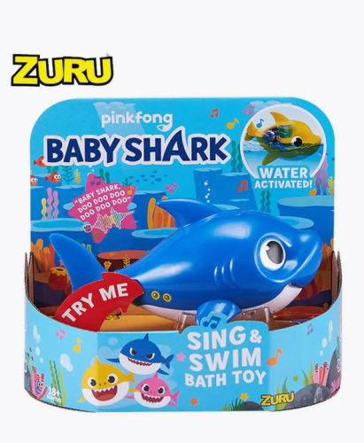 (синий) Игрушка для ванной акула Baby Shark Zuru