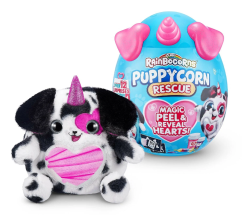 9237SQ1 Мягкая игрушка ZURU Плюш, 19 см Rainbocorns Puppycorn Surprise розовый фото 3