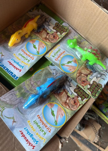 (желтый) Катапульта Динозавр игрушка-антистресс Dino World фото 3