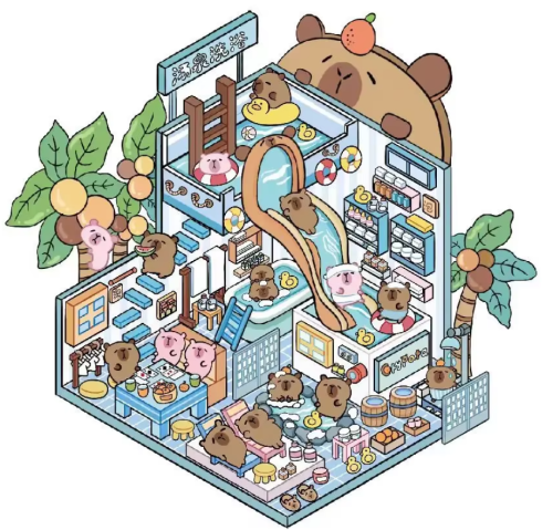 (№1) 3D Наклейки для творчества румбокс антистресс (4 комнаты + 1 сад в подарок) с пинцетом фото 4