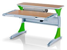 Ученический стол Comf-pro Гарвард с ящиком (Цвет столешницы:Бук, Цвет ножек стола:Зеленый)