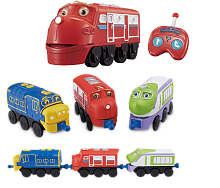 Игровой набор из 4х Паровозиков Chuggington Чаггингтон Уилсон, Брюстер, Коко + Уилсон на управлении