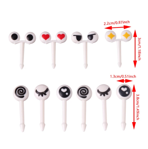 Пластиковые зубочистки Глазки (в наборе 10 шт.) Шпажки для канапе, фруктов фото 6