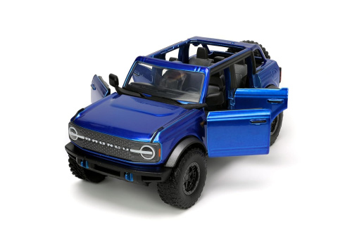 Машина 1:24 Jada 2021 Ford Bronco (синий) с дополнительным комплектом колес фото 6