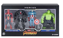 (№1) Игровой набор из 4 шт супергероев Мстители Марвел со светом