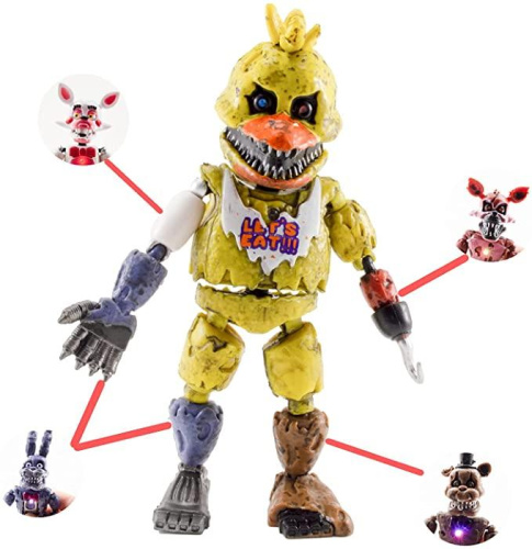 Фигурка Кошмарный Фокси ФНАФ разборный, с подсветкой  (Foxy FNAF) фото 6