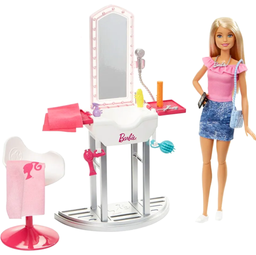 DVX51-1 Набор мебели с куклой Barbie Парикмахерская мебель  фото 3