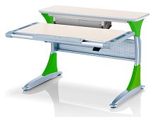 Ученический стол Comf-pro Гарвард с ящиком (Цвет столешницы:Беленый дуб, Цвет ножек стола:Зеленый)