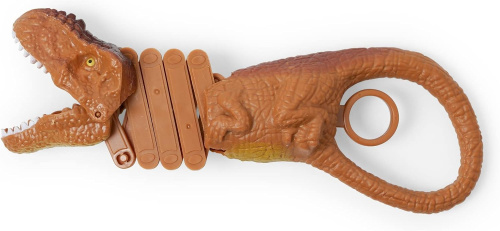 (коричневый) Игрушка Хваталка Динозавр (телескопическая пружинная маневрирующая клипса)