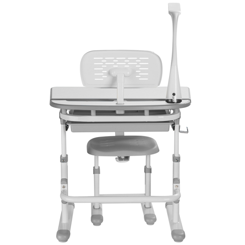 Растущий детский комплект: парта-трансформер с подставкой для книг, лампой и стул SET HOLTO-12 (серый) фото 5