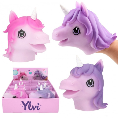 (розовая) Игрушка на руку Единорог Илви / Игрушка перчатка (игрушка в ванную)