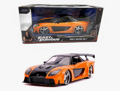 Машина Jada Toys Fast & Furious Han's Mazda RX-7 (чёрно-оранжевая)