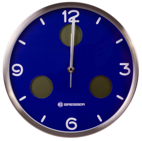 Часы настенные Bresser MyTime io NX Thermo/Hygro, 30 см, синие фото 8