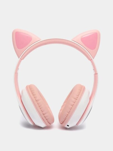 Беспроводные наушники Кошачьи ушки светящиеся CAT STN-28 (розовые) фото 10