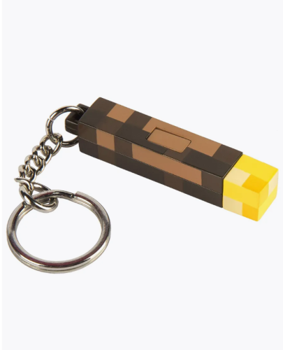 Брелок Майнкрафт Факел с подсветкой (Minecraft)