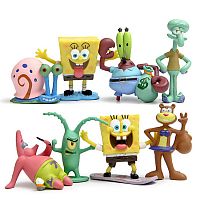 Набор фигурок из 8 шт SpongeBob Губка Боб (4-7см)