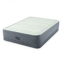 Intex 64906 Двуспальная надувная кровать матрас (152 x 203 x 46 см) PremAire Airbed + Встроенный электронасос 220В