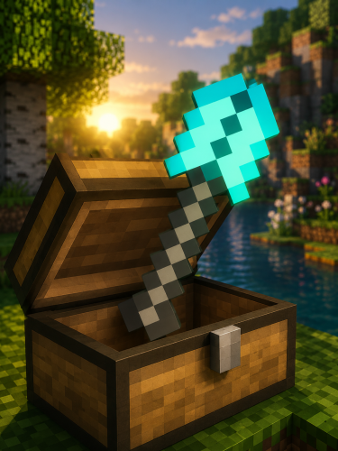 45 см Лопата алмазная Майнкрафт (Minecraft) Карнавальное оружие фото 2