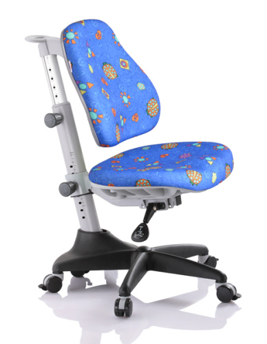 Детское эргономичное кресло Comf-pro Match Chair (Матч) (Цвет обивки:Синий с жучками, Цвет каркаса:Серый)
