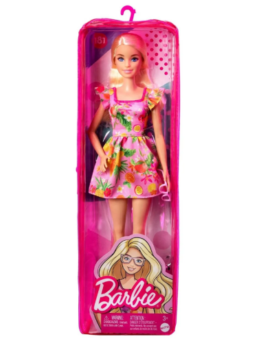 Кукла Barbie Игра с модой HBV15 блондинка в розово-фруктовом наряде фото 2