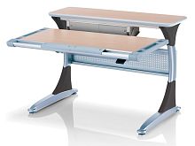 Ученический стол Comf-pro Гарвард с ящиком (Цвет столешницы:Беленый дуб, Цвет ножек стола:Серый)