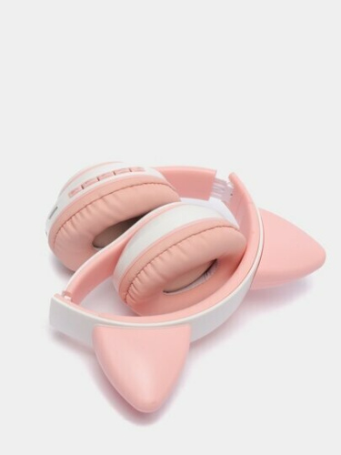 Беспроводные наушники Кошачьи ушки светящиеся CAT STN-28 (розовые) фото 7