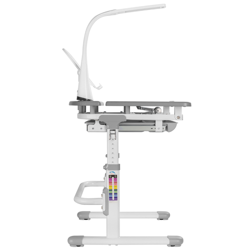 Растущий детский комплект: парта-трансформер с подставкой для книг, лампой и стул SET HOLTO-12 (серый) фото 7