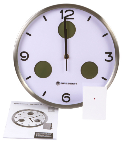 Часы настенные Bresser MyTime io NX Thermo/Hygro, 30 см, белые фото 5